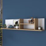 Ράφι τοίχου Aeri 120x19 8x25cm μελαμίνη άσπρη καρυδί ed13076