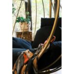 Κουνιστή καρέκλα κήπου Damla χρυσό μαύρο μέταλλο 110x110x196εκ ed13091 - Image 3