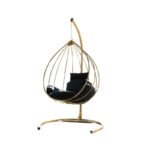 Κουνιστή καρέκλα κήπου Damla χρυσό μαύρο μέταλλο 110x110x196εκ ed13091 - Image 2