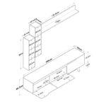 Έπιπλο τηλεόρασης Mito 180x35x48 6cm μελαμίνη ed13092 - Image 2
