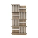 Βιβλιοθήκη Arya δρυς άσπρο μελαμίνη 80x24 6x160εκ ed13093 - Image 3