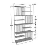 Βιβλιοθήκη Arya δρυς άσπρο μελαμίνη 80x24 6x160εκ ed13093 - Image 2