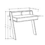 Γραφείο Frosinone λευκό χρώμα μελαμίνη 94x50x91cm ed1309 - Image 2