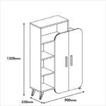 Βιβλιοθήκη Form καρυδί άσπρη μελαμίνη 90x32x132cm ed130 - Image 4