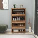 Ραφιέρα παπουτσιών Nasem ανοιχτό καρυδί μελαμίνη 45x27 4x81 6εκ ed13110 - Image 4