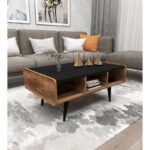 Τραπεζάκι σαλονιού Leon καρυδί χρώμα μελαμίνη 90x56x40cm ed13116