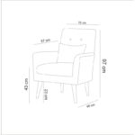 Πολυθρόνα Zeni μπλε 72x97x66cm ed1311 - Image 2