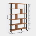 Βιβλιοθήκη Meta μαύρο atlantic pine μελαμίνη 120x28x168 5εκ ed1313 - Image 2