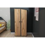 Ντουλάπα ρούχων Valerin Atlantic Pine ανθρακί μελαμίνη 179 8x45 3x72cm ed13169