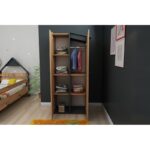 Ντουλάπα ρούχων Valerin Atlantic Pine ανθρακί μελαμίνη 179 8x45 3x72cm ed13169 - Image 4