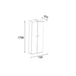 Ντουλάπα ρούχων Valerin Atlantic Pine ανθρακί μελαμίνη 179 8x45 3x72cm ed13169 - Image 2