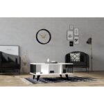 Τραπέζι σαλονιού Bert άσπρο μελαμίνη 90x60x40εκ ed13180