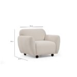 Infinito Πολυθρόνα Ύφασμα κρεμ 90x86x86cm ed1318 - Image 2