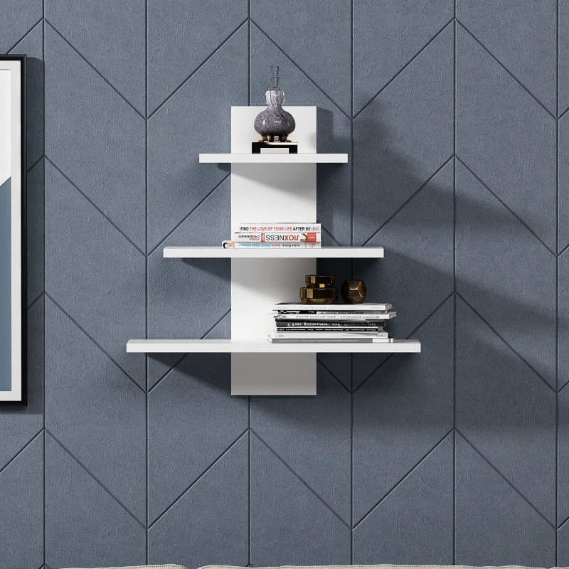 13193_0-800x800 Ράφι τοίχου Ohio άσπρη μελαμίνη 59 6x19 4cm ed13193 - Image 1