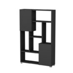 Βιβλιοθήκη De More ανθρακί μελαμίνη 90x24x141εκ ed13202 - Image 3