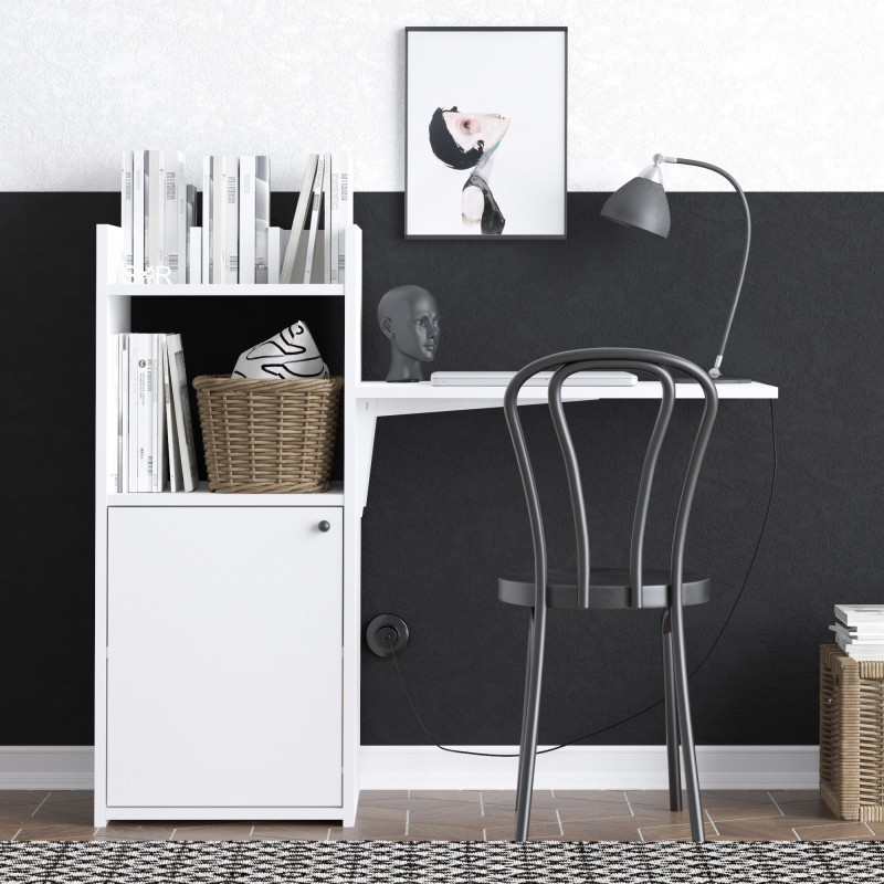 13250_0-800x800 Γραφείο Rita μελαμίνη 114x40x100cm λευκό μαύρο ed13250 - Image 1