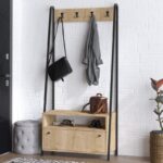 Έπιπλο εισόδου Wendy καρυδί μελαμίνη μεταλλικό πλαίσιο 84x35x170εκ ed13251 - Image 5