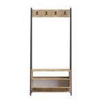 Έπιπλο εισόδου Wendy καρυδί μελαμίνη μεταλλικό πλαίσιο 84x35x170εκ ed13251 - Image 3