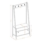 Έπιπλο εισόδου Wendy καρυδί μελαμίνη μεταλλικό πλαίσιο 84x35x170εκ ed13251 - Image 2