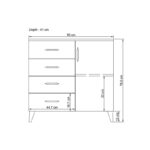 Συρταριέρα Lavinia άσπρο μελαμίνη 90x45x78εκ ed13254 - Image 2