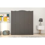 Ντουλάπα Lavinia ανθρακί μελαμίνη 175x50x186εκ ed13256