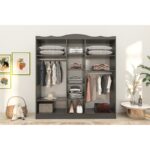 Ντουλάπα Lavinia ανθρακί μελαμίνη 175x50x186εκ ed13256 - Image 4