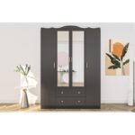 Ντουλάπα Lavinia ανθρακί μελαμίνη 140x50x186εκ ed13258