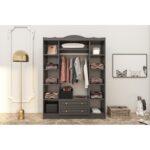 Ντουλάπα Lavinia ανθρακί μελαμίνη 140x50x186εκ ed13258 - Image 4