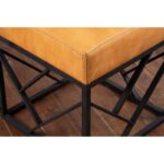 Σκαμπώ Gamba μέταλλο μουσταρδί ύφασμα 46x44cm ed13260 - Image 2