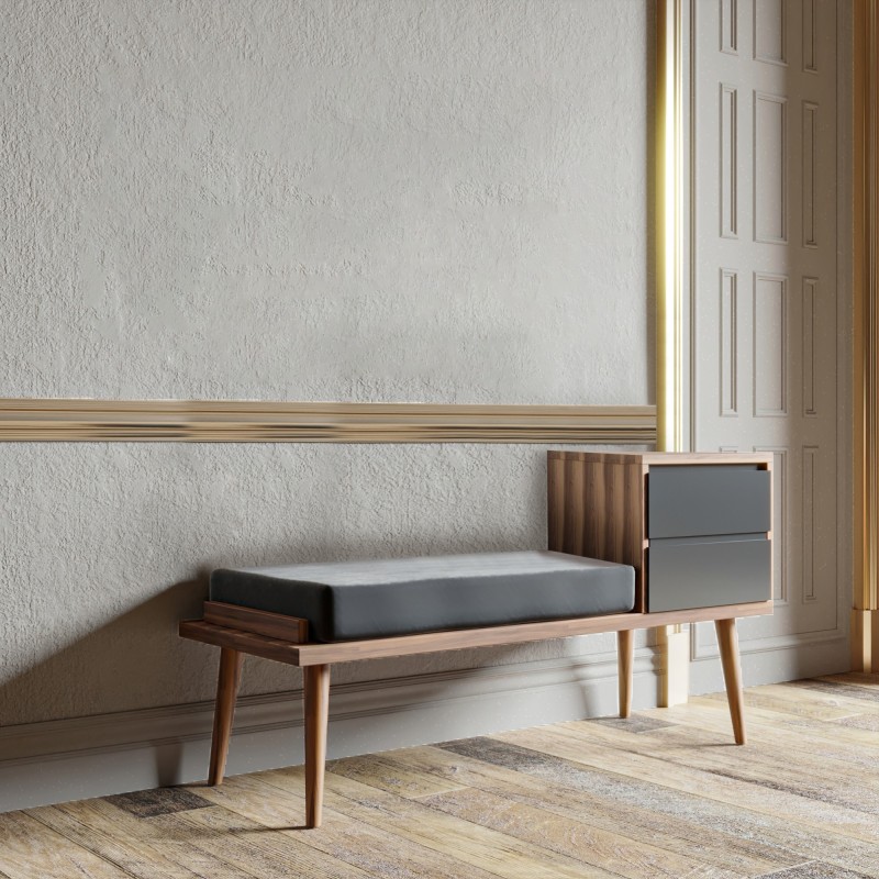 1326_0-800x800 Έπιπλο εισόδου Rino καρυδί ανθρακί μελαμίνη 120x45x40εκ ed1326 - Image 1