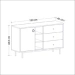 Σετ επίπλων σαλονιού Bigio μελαμίνη ανθρακί 180x35x48cm ed13289 - Image 4