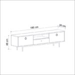 Σετ επίπλων σαλονιού Bigio μελαμίνη ανθρακί 180x35x48cm ed13289 - Image 2