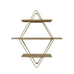 Ραφιέρα Bonn δρυς χρυσό μελαμίνη μεταλλικά πόδια 60x14x70εκ ed13309 - Image 3