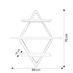 Ραφιέρα Bonn δρυς χρυσό μελαμίνη μεταλλικά πόδια 60x14x70εκ ed13309 - Image 2