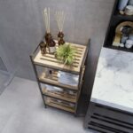 Ραφιέρα μπάνιου Stral δρυς μαύρο μελαμίνη 45x35x110εκ ed13310 - Image 5