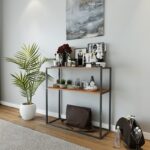 Κονσόλα Molin καρυδί μαύρο μελαμίνη 90x33 5x90εκ ed13311