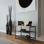 Παπουτσοθήκη Frankfurt μελαμίνη oak μαύρα μεταλλικά πόδια 70x30x45cm ed13313 - Image 5