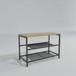 Παπουτσοθήκη Frankfurt μελαμίνη oak μαύρα μεταλλικά πόδια 70x30x45cm ed13313 - Image 4