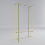 Ντουλάπα Frank χρυσό μέταλλο μεταλλικά πόδια 80x35x170εκ ed13315 - Image 4