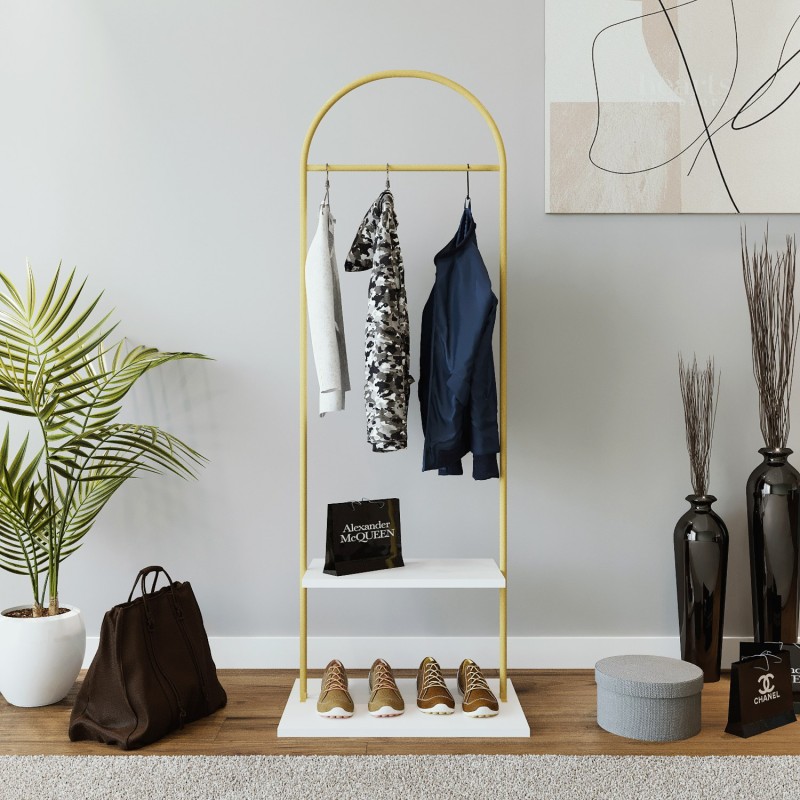 13316_0-800x800 Ντουλάπα Monc χρυσό άσπρο μέταλλο 70x40x190εκ ed13316 - Image 1