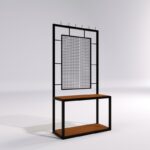 Έπιπλο εισόδου Mainz καρυδί μελαμίνη μεταλλικά πόδια 120x30x172εκ ed13318 - Image 4