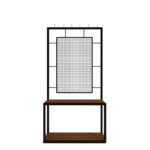 Έπιπλο εισόδου Mainz καρυδί μελαμίνη μεταλλικά πόδια 120x30x172εκ ed13318 - Image 3