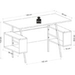 Γραφείο Toccare λευκό oak χρώμα 140x60x73 8cm μέταλλο μελαμίνη ed13319 - Image 2