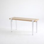 Σκαμπό Khalkeus ξύλινο άσπρο μελαμίνη 90x30x45εκ ed13326 - Image 5