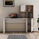 Γραφείο Vorrei plus λευκό oak χρώμα μελαμίνη 156 8x51 5x146 8cm ed13336 - Image 5