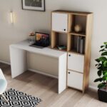 Γραφείο Vorrei plus λευκό oak χρώμα μελαμίνη 156 8x51 5x146 8cm ed13336 - Image 4