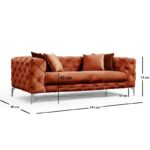 Καναπές διθέσιος Como πορτοκαλί 197x90x73cm ed1334 - Image 2