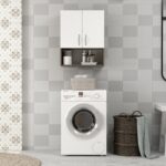 Ντουλάπι μπάνιου Voda καρυδί άσπρη μελαμίνη 60x31x75cm ed13350 - Image 5