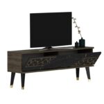 Έπιπλο tv Toro καρυδί μαύρο χρώμα μελαμίνη 120x45 2x29 6cm ed13351 - Image 4