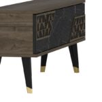 Έπιπλο tv Toro καρυδί μαύρο χρώμα μελαμίνη 120x45 2x29 6cm ed13351 - Image 3